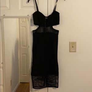 Black netted midi bodycon